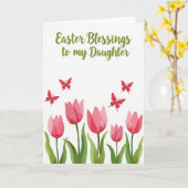 Carte Red Butterfly Easter Blessings Card (Fleur jaune)