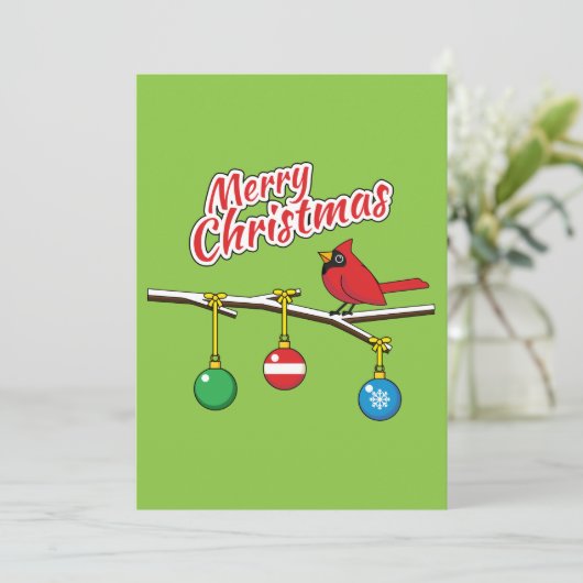 Carte Red Cardinal on Christmas (Debout devant)