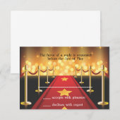 Carte Red Carpet Hollywood Sweet 16 RSVP (Devant / Derrière)