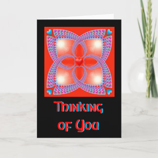 Carte Red Celtic Heart Fractal Motif Penser à vous