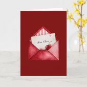 Carte Red Cherry Heart Envelope Valentine's Day (Fleur jaune)