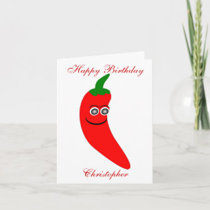 Carte Red Chili Pepper Anniversaire personnalisé