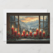 Carte Red Christmas Candles Pine Cones Red Berries (Devant)