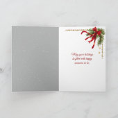 Carte Red Christmas Ornament On Snowy Branch (Intérieur)