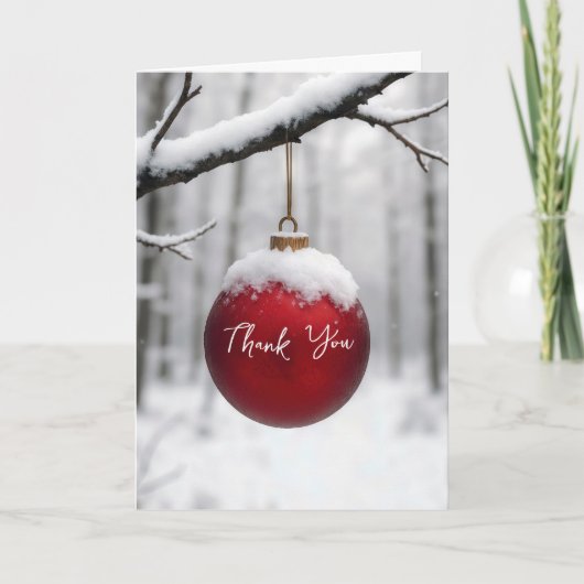 Carte Red Christmas Ornament Thank You (Devant)