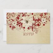 Carte Red Christmas Swils Gold RSVP (Dos)