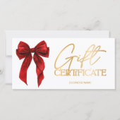Carte Red Coquette Bow Gold logo gift certificate (Devant)