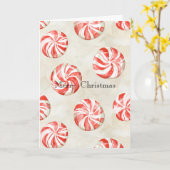 Carte Red Cream Peppermint Candy Christmas (Fleur jaune)