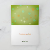 Carte Red Cute Reindeer Christmas Tree Snowflake Vintage (Intérieur)