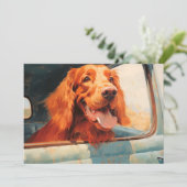 Carte Red Dog in Classic Truck Window Art Print (Debout devant)
