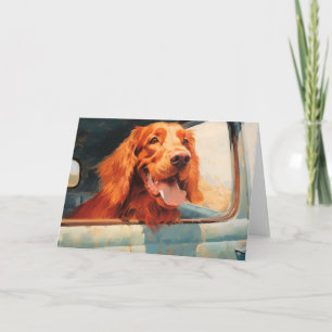 Carte Red Dog in Classic Truck Window Art Print