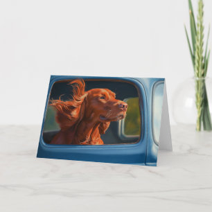 Carte Red Dog Profitant Pittoresque Voiture Ride Art Imp