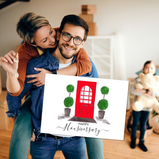 Carte Red Door Happy Housiversary agent immobilier