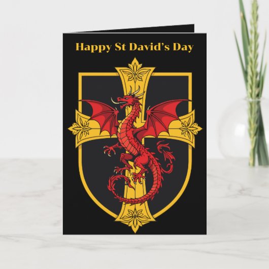 Carte Red Dragon And Medieval Cross (Devant)