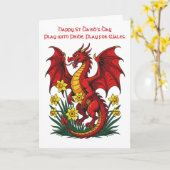 Carte Red Dragon Stood Amongst Daffodils (Fleur jaune)
