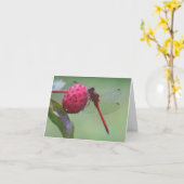 Carte Red Dragonfly Nature Photography Note (Fleur jaune)