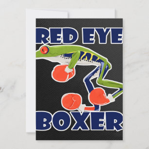 Carte Red Eye Boxer Funny Frog Wild Amoureux des animaux
