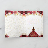 Carte Red Floral Princess Joyeux anniversaire (Intérieur)