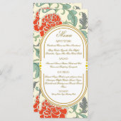Carte Red Florals with Green Leaves (Devant / Derrière)