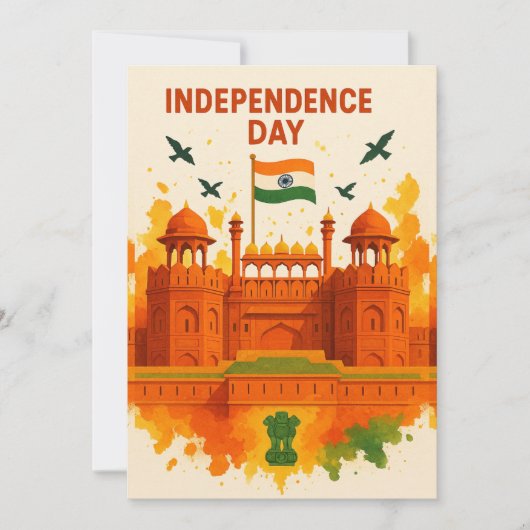 Carte Red Fort India Independence Day (Devant)
