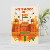 Carte Red Fort India Independence Day (Debout devant)