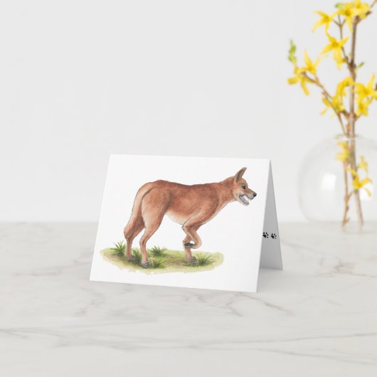 Carte Red Fox Blank Note Card (Fleur jaune)