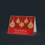 Carte Red Gold Brother & Soeur en droit Noël<br><div class="desc">Joyeux Noël pour la carte de beau-frère et de belle-soeur en rouge moderne avec des ornements dorés brillants.</div>