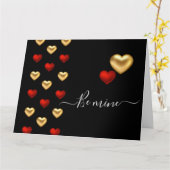 Carte Red & Gold Hearts Black Valentine Card (Fleur jaune)