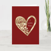 Carte Red Gold Hearts Love (Devant)