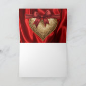 Carte Red Gold Lace Heart Valentine's Day Heart Card (Intérieur)