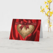 Carte Red Gold Lace Heart Valentine's Day Heart Card (Fleur jaune)