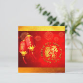 Carte Red Gold Lanterns Rat papier coupé 2020 partie SFC (Debout devant)