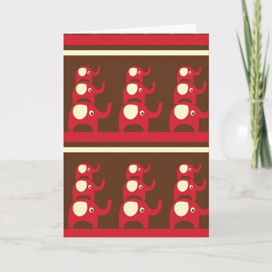 Carte Red good éléphants motif print (Devant)