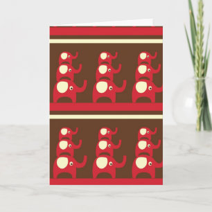 Carte Red good éléphants motif print