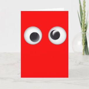 Carte Red Googly Eyes Saint Valentin
