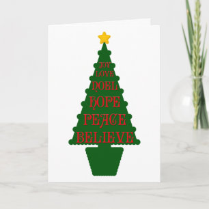 Carte Red, Green, Gold Christmas Tree Card
