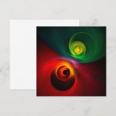 Carte Red Green Yin Yang Moderne Motif d'art Abstrait #2 (Devant / Derrière)