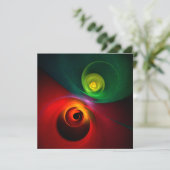 Carte Red Green Yin Yang Moderne Motif d'art Abstrait #2 (Debout devant)
