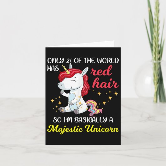 Carte Red Hair Majestic Unicorn Funny Ginger Head Pride  (Devant)