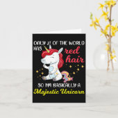 Carte Red Hair Majestic Unicorn Funny Ginger Head Pride  (Fleur jaune)