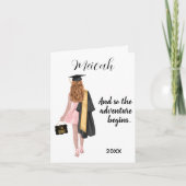 Carte Red Haired Auburn Girl Graduats Grad (Devant)