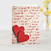 Carte Red Handwritten Valentines Love Card (Fleur jaune)