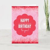 Carte Red Happy Birthday Greeting (Devant)