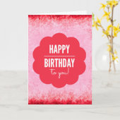 Carte Red Happy Birthday Greeting (Fleur jaune)