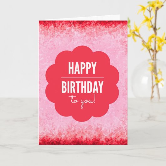 Carte Red Happy Birthday Greeting (Fleur jaune)