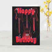 Carte Red Happy Birthday Guitars par Valxart (Fleur jaune)