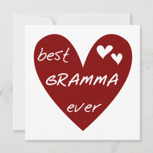 Carte Red Heart Best Gramma Ever T-shirts et cadeaux