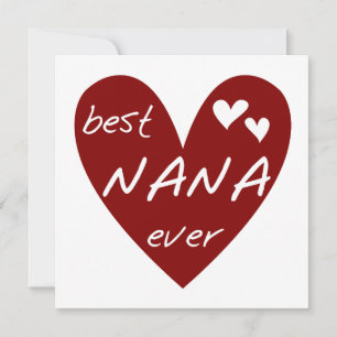 Carte Red Heart Best Nana Ever T-shirts et cadeaux