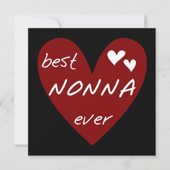 Carte Red Heart Best Nonna Jamais T-shirts cadeaux (Devant)
