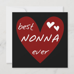 Carte Red Heart Best Nonna Jamais T-shirts cadeaux